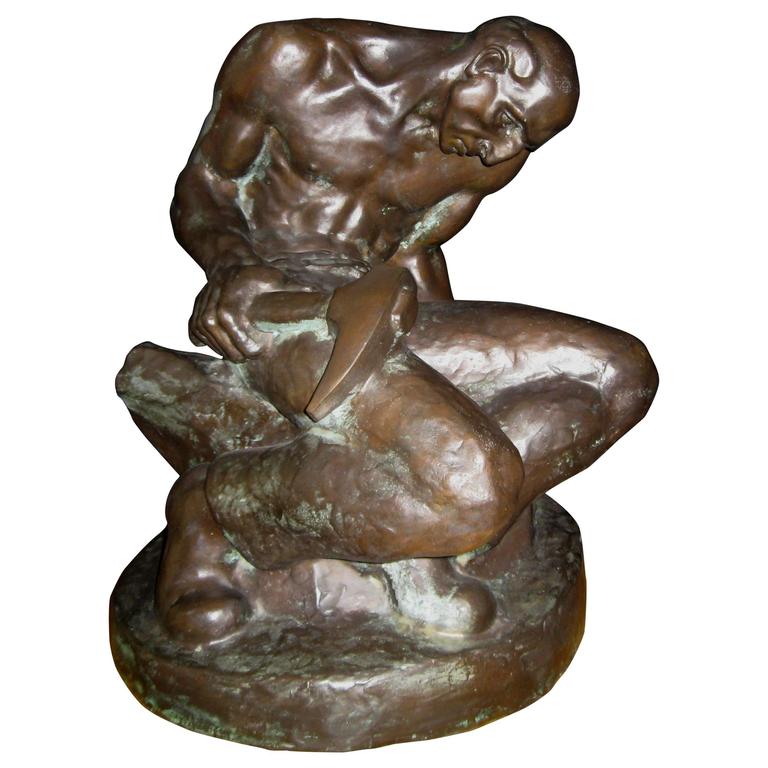 John Weaver Bronze Sculpture, 1942, Stone Mason For Sale at 1stdibs