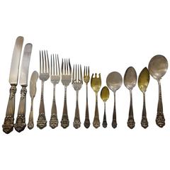 Antique Georgian by Towle Sterling Silver Flatware Service for Eight Dinner Set 132 Pcs