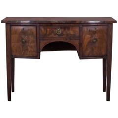 Antique English George III Bow Front Mahogany Table, circa 1820