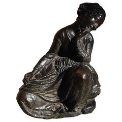 Libero Andreotti Large Bronze Sculpture, Seated Woman