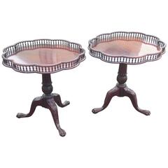 Vintage Pair of George III Style Mahogany Tea Tables