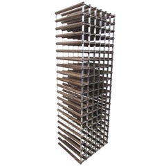 Stylish Mid-Century Modern Style Wood and Metal Wine Rack