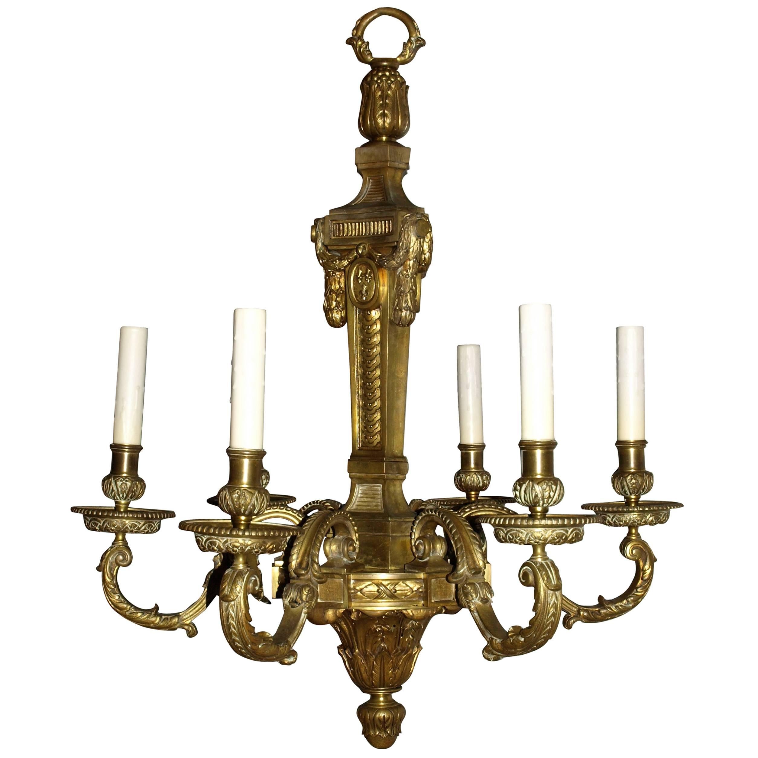 Antique Chandelier in Louis XVI Style For Sale