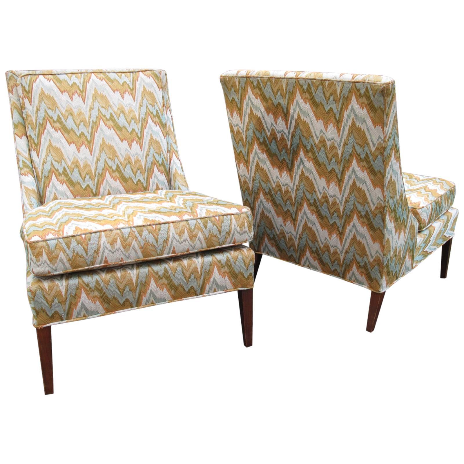 Pair of Mid-Century Slipper Chairs, Style of Paul McCobb