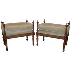 Pair of Louis XVI Style Tabouret Stools 1