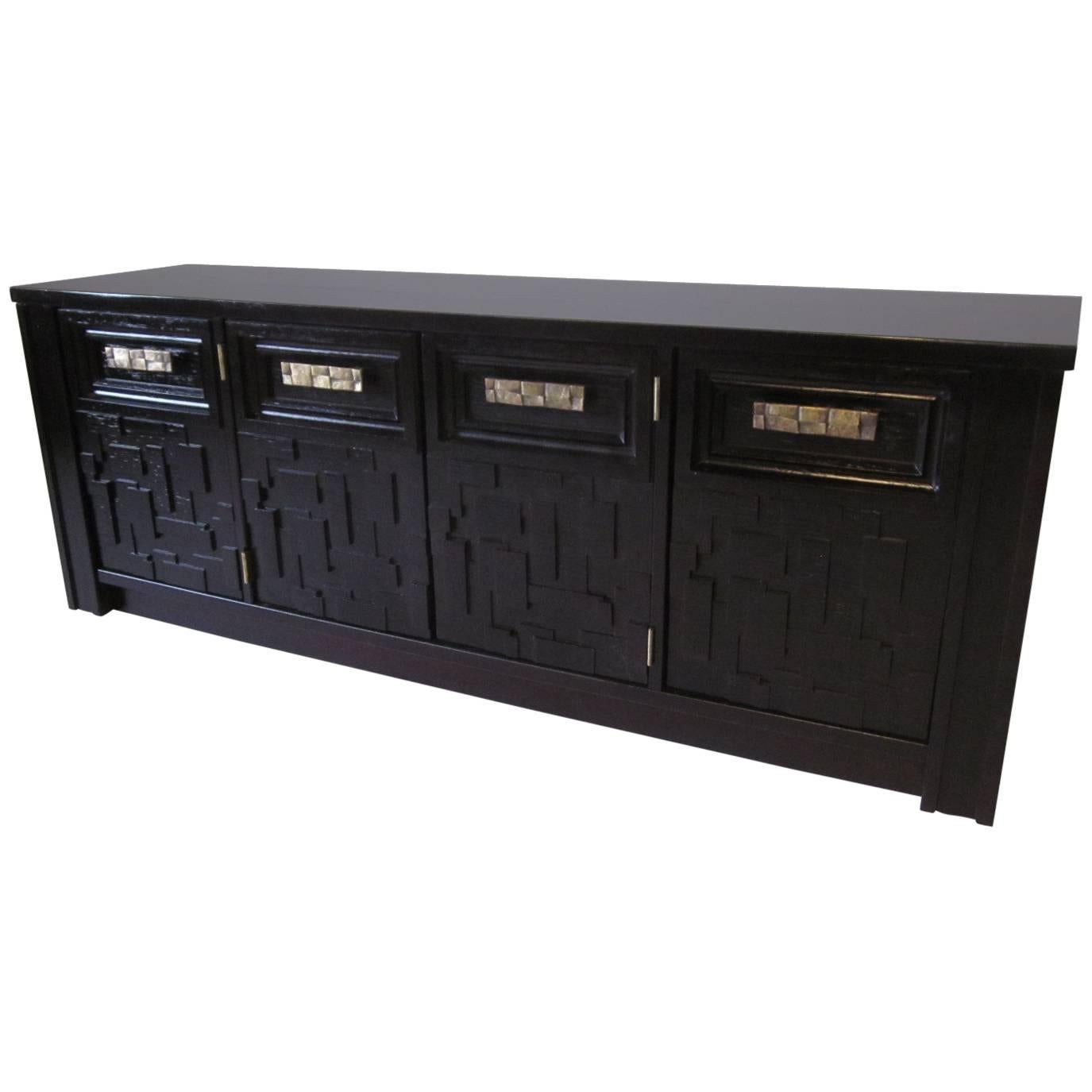 Brutalist Low Credenza at 1stDibs