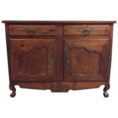 19th Century French Provincial Carved and Paneled Walnut Buffet