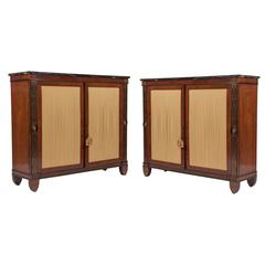 Pair of Regency Rosewood and Brass Inlaid Credenzas