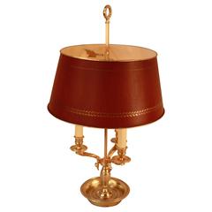 French Bronze Empire Style Bouillotte Table Lamp