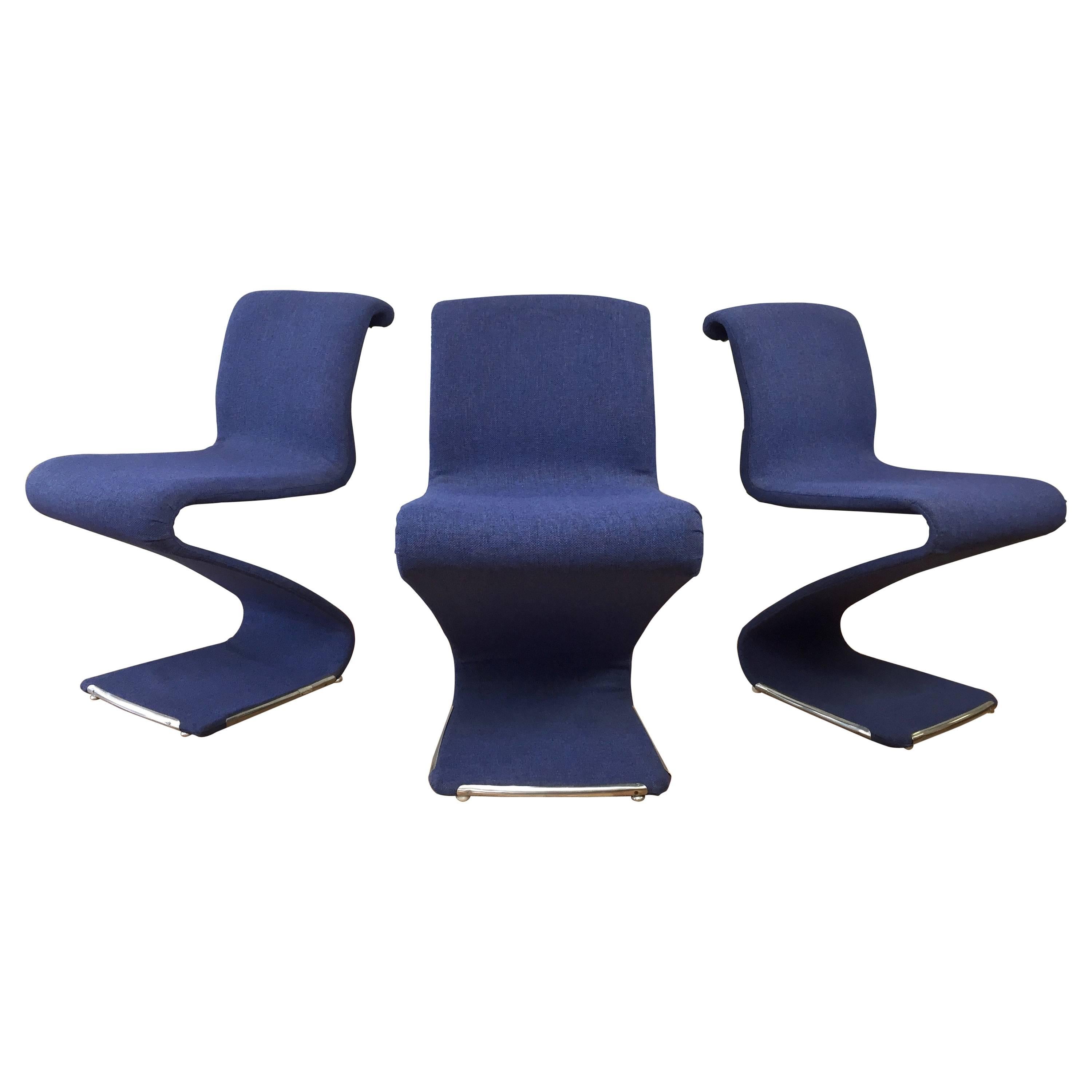 Set of Three “Z” Dining Chairs by Gastone Rinaldi for RIMA