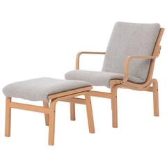 Danish Modern Bentwood Chair and Ottoman