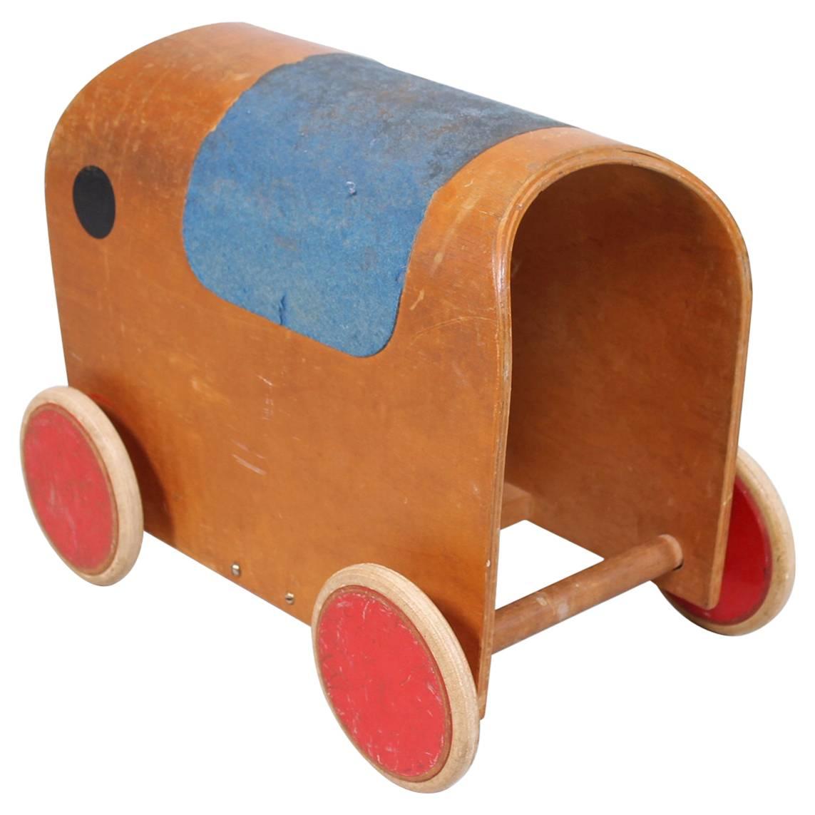 European 1950s Elephant Toy Car, Mid-Century Period