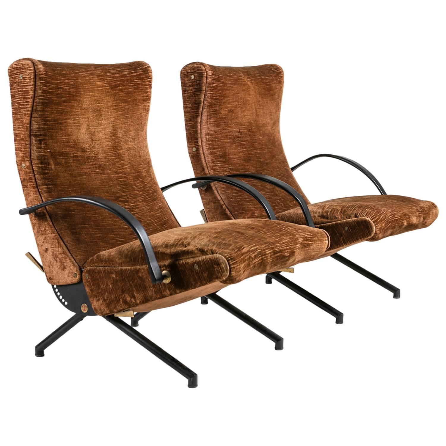 Pair of P40 Lounge Chairs by Osvaldo Borsani for Tecno