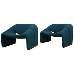 All Original Pair of F598 Groovy Chairs by Pierre Paulin for Artifort