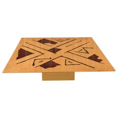 Coffee Table in Hand-Painted Maple Wood Top