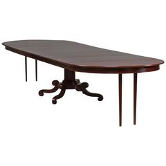 Late Empire Dining Table in Cuban Mahogany with Five Extension Leaves