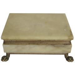 Vintage Italian Alabaster and Brass Box, Italy 10
