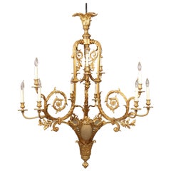 Exceptional Early 20th Century Gilt Bronze Fifteen-Light Chandelier