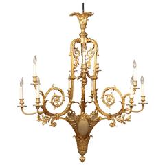 Exceptional Early 20th Century Gilt Bronze Fifteen-Light Chandelier 10