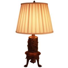 French 19th Century Bronze Table Lamp by F. Barbedienne