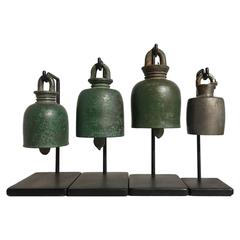 Antique Khmer Elephant Bells, Set of Four