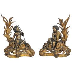 Antique Pair of 19th Century Chenets / Fire Dogs
