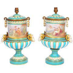Pair of 19th Century 'Sevres' Vases/Lamps 8
