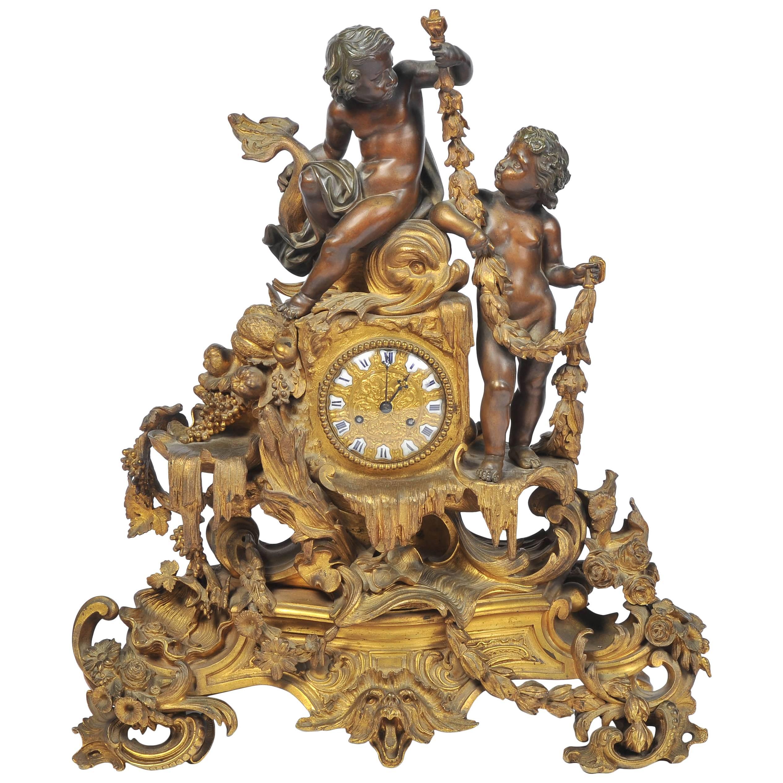 Large 19th Century Louis XVI style Mantle Clock 25"(64cm)