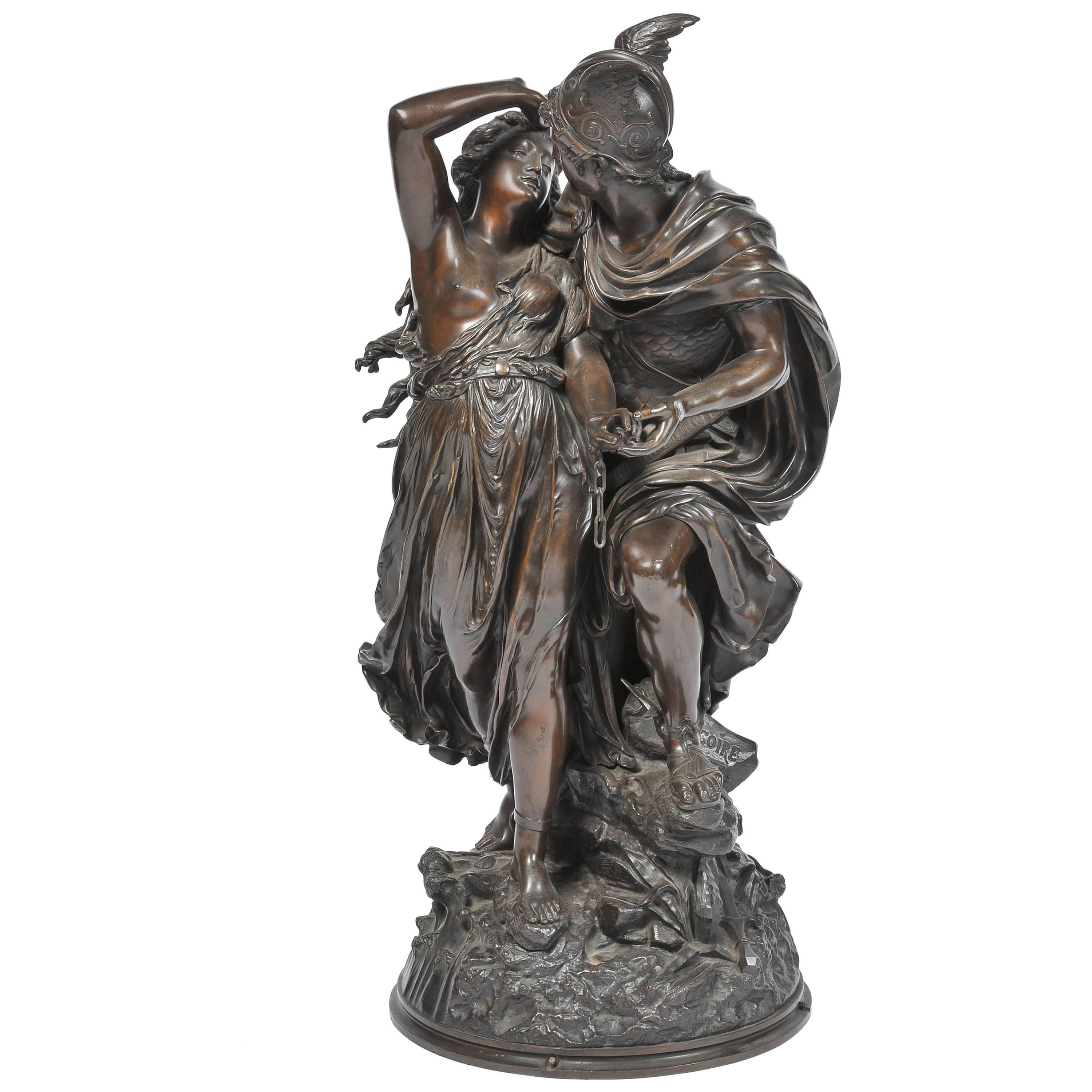 Classical Bronze Sculpture of Perseus & Andromeda by Jean Louis Grégoire