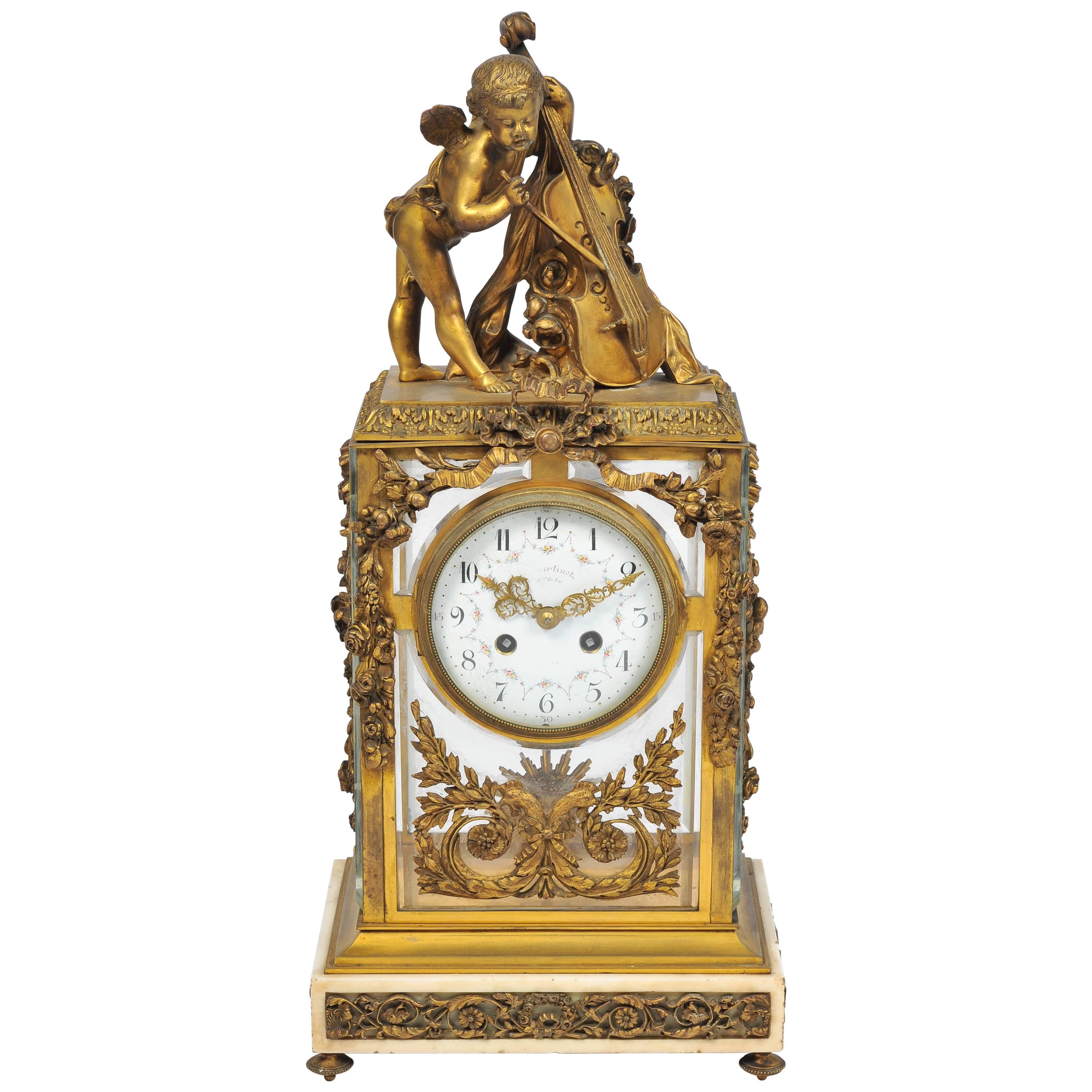 19th Century Louis XVI style,  Mantel Clock 17"(43cm) For Sale