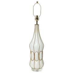 Marbro Caged White Murano Glass Lamp