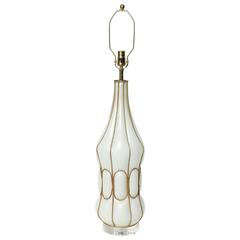 Marbro Caged White Murano Glass Lamp 2