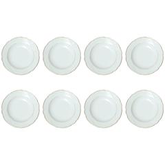 Set of Eight Porcelain Rimmed Soup Bowls