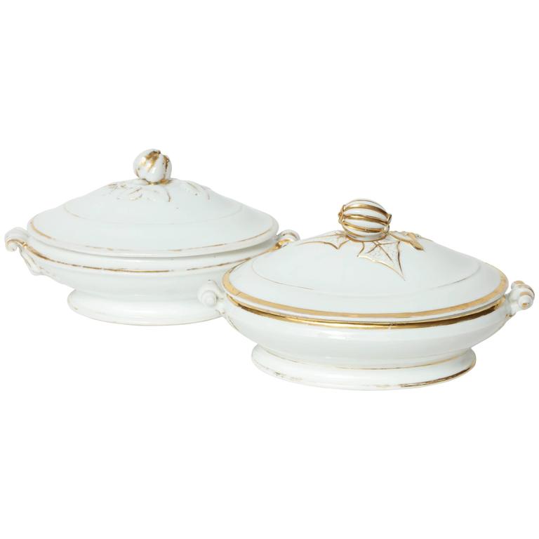 Set of French Porcelain Covered Serving Dishes at 1stDibs serving