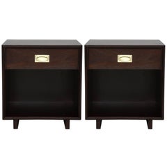 Dunbar Campaign Style Walnut Night Stands