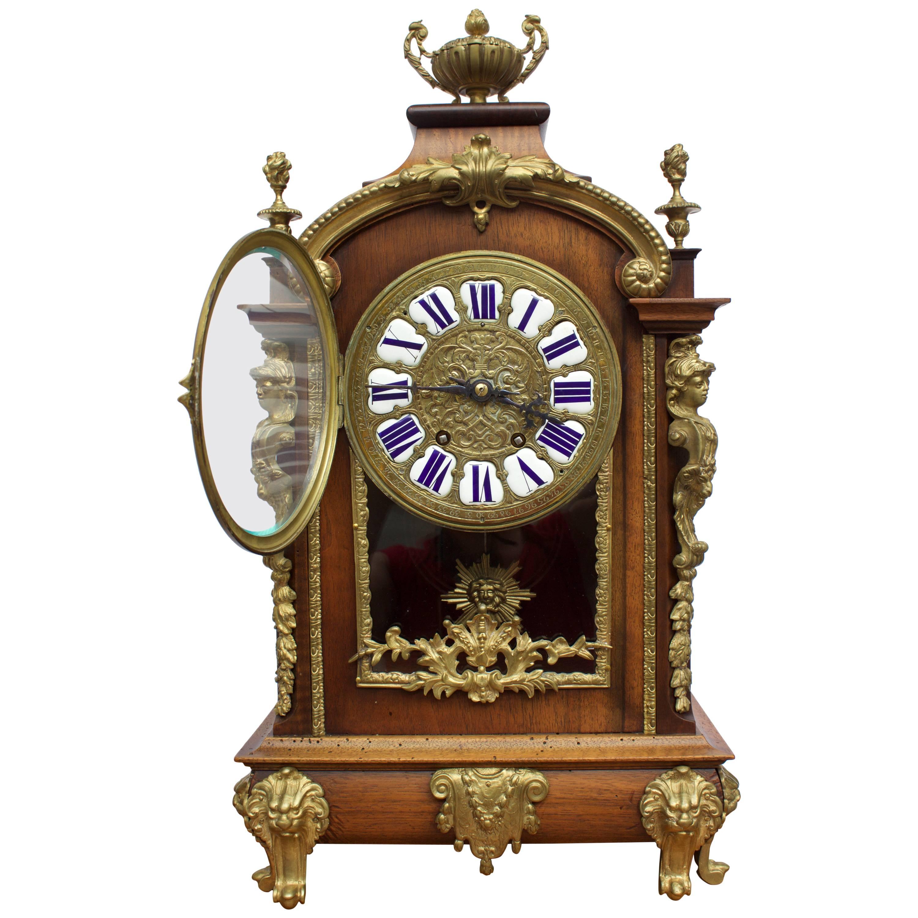 19th Century Louis XIV Style French Cartel Clock "a Poser" For Sale