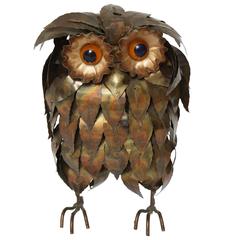 Owl Sculpture, by Jere, Brass, C 1950 7