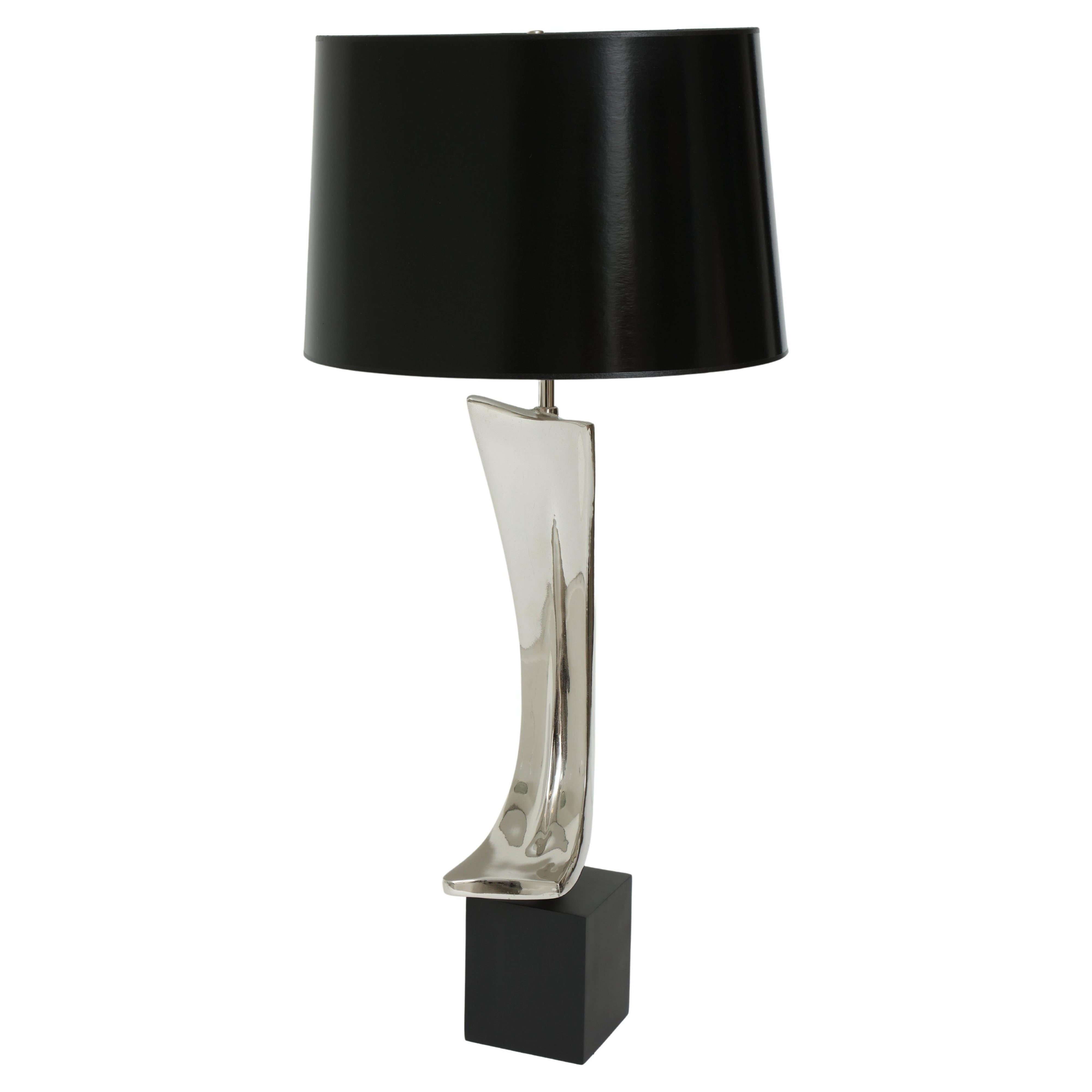 Lampe von Maurizio Tempestini, Chrom mit schwarzem Sockel, ca. 1950, kein Lampenschirm