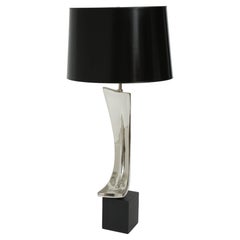 Lámpara de Maurizio Tempestini, cromo con base negra, c. 1950, sin pantalla