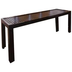 Signed Andree Putman Black Lacquer Console