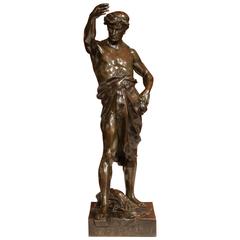 19th Century French Bronze Figure "Gloire Et Fortune" Signed Emile Picault 8