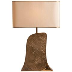 French Brutalist Bronze Table Lamp