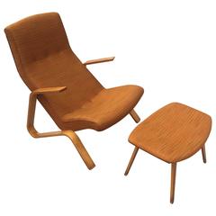 Original Vintage Grasshopper Chair and Ottoman by Eero Saarinen for Knoll