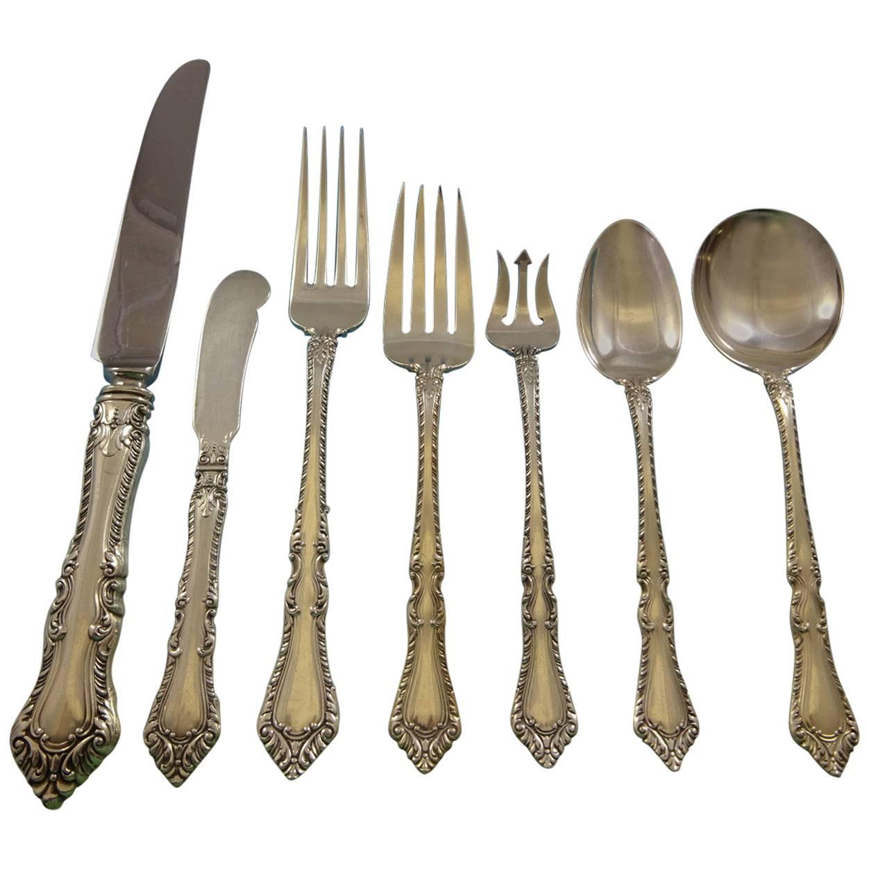 Foxhall by Watson Sterling Silver Flatware Set 12 Service 87 Pieces No Monograms For Sale