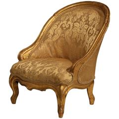 19th Century French Louis Philippe Carved Giltwood Child Armchair