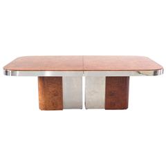 Burlwood Conference Table Attributed to Pierre Cardin