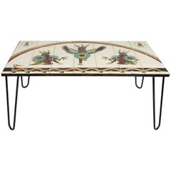 Mid-Century Modern, Tile Top Table with Hairpin Legs, by Kay Mallek