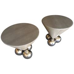 Vintage Playful Pair of "Bocci" Occasional Tables by Stanley Jay Friedman for Brueton