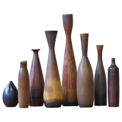 Collection of 1950s Stoneware Vases by Carl Harry Stalhane