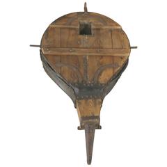 Late 18th Century-Early 19th Century Fir and Leather Bellow with Iron Studs